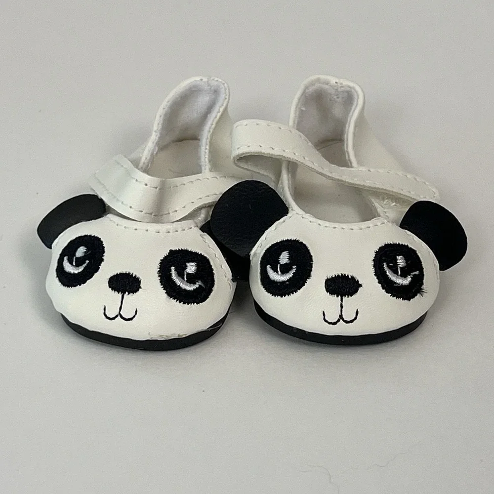 Panda Bear Doll Shoes White Mary Jane Shoes for Dolls‎ Cute Costume